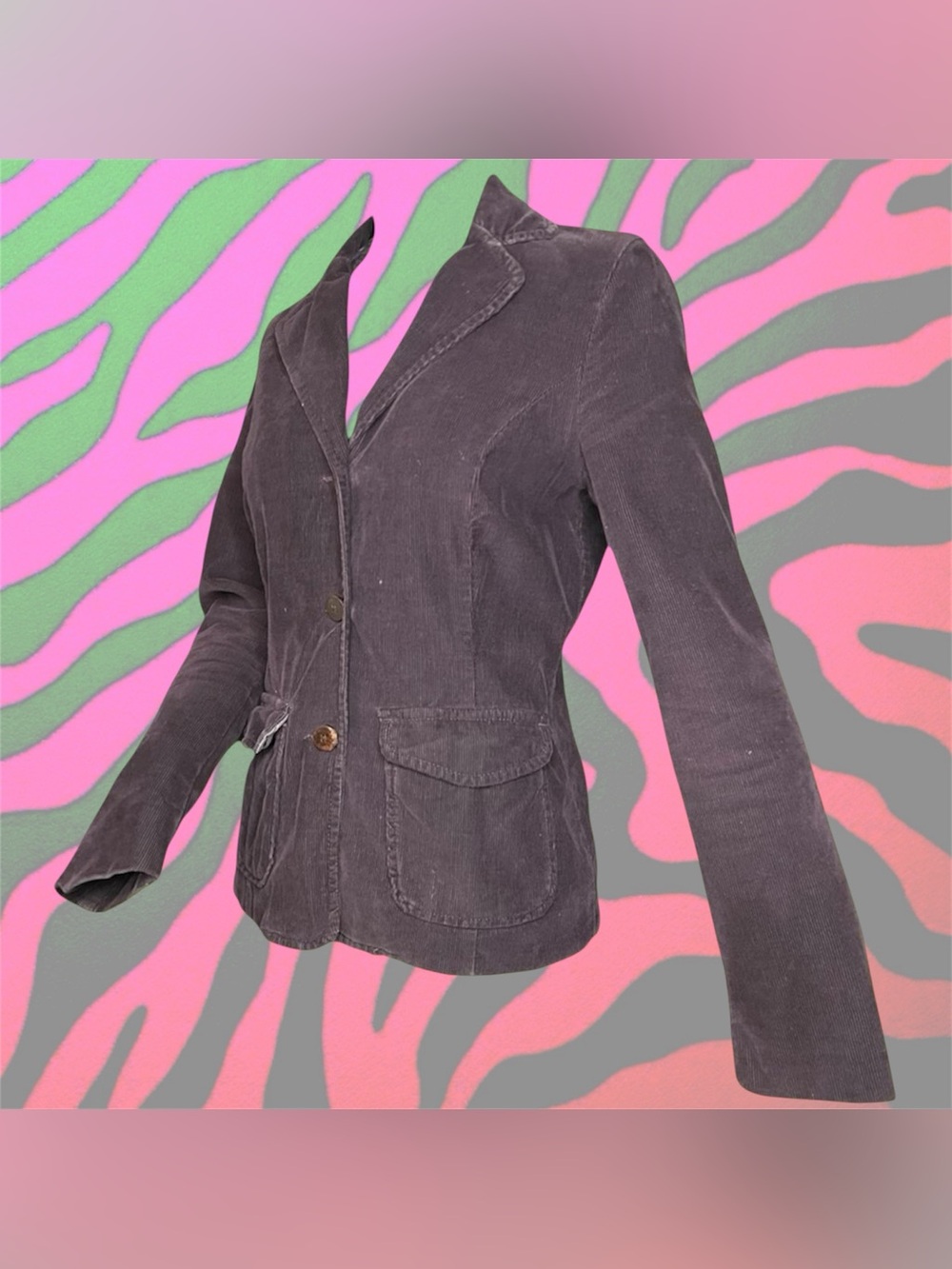 Women's Dark Gray Corduroy Blazer Jacket